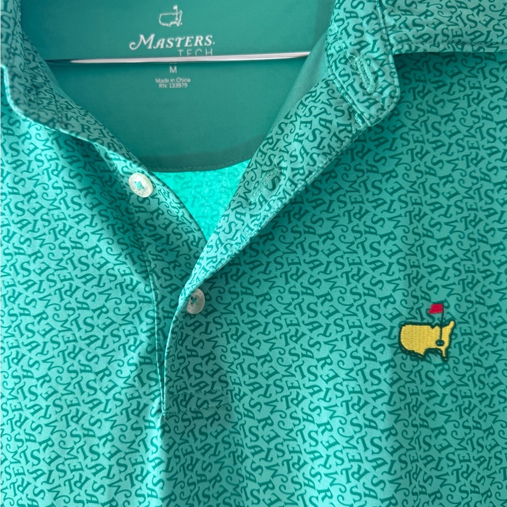 Masters Teal Patterned Polo Shirt